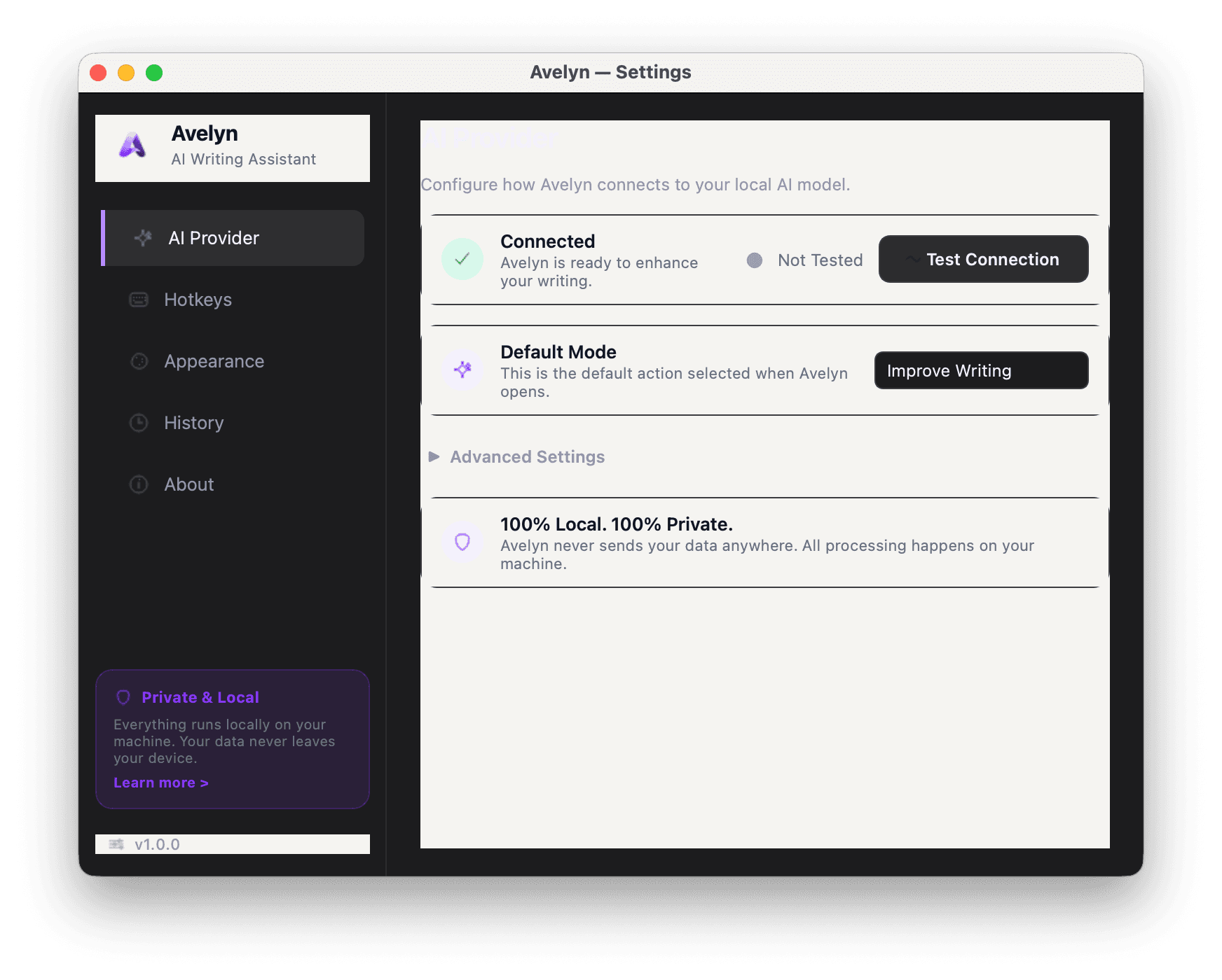 Avelyn Settings